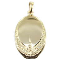 Pendentif Or Jaune Cassolette Décor floral - 26 x 18 mm 