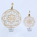 Pendentif Rosace fleurie - Taille 2 - 24mm - Image 2 
