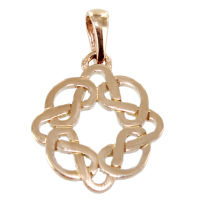 Pendentif Or Rose Rosace entrelacs 