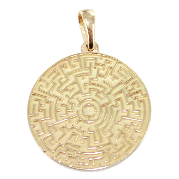 Pendentif Or Jaune Labyrinthe 