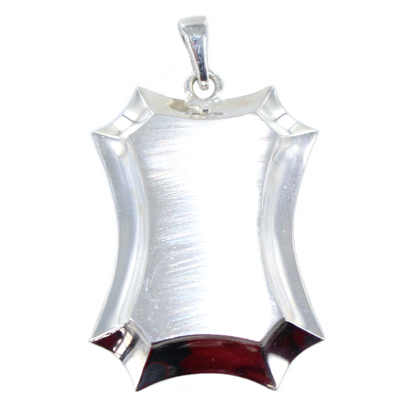 Pendentif Argent Plaque Convexe 