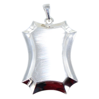 Pendentif Argent Plaque Convexe 