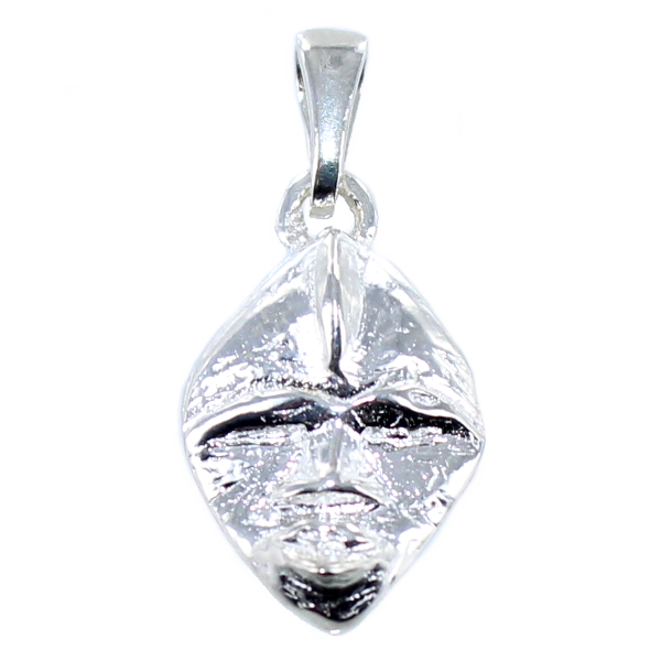 Pendentif Argent Masque africain Kongo 