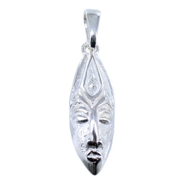 Pendentif Argent Masque africain Zandé 