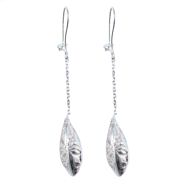 Boucles d'oreilles Argent Masque africain Zandé - Recto Verso 