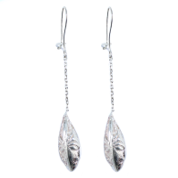 Boucles d'oreilles Argent Masque africain Zandé - Recto Verso 