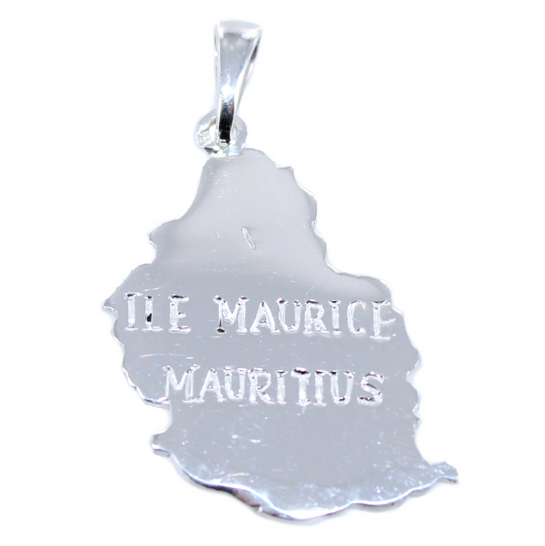 Pendentif Argent Carte Ile Maurice