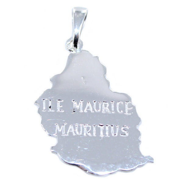 Pendentif Argent Carte Ile Maurice 