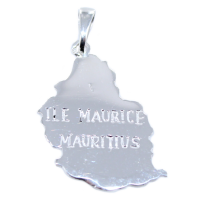 Pendentif Argent Carte Ile Maurice