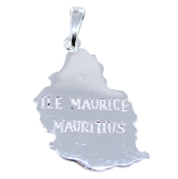 Pendentif Argent Carte Ile Maurice 