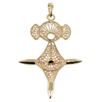 Pendentif Or Jaune Croix du sud filigrane Aïr 