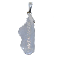 Pendentif Argent Carte Madagascar - Taille 2 