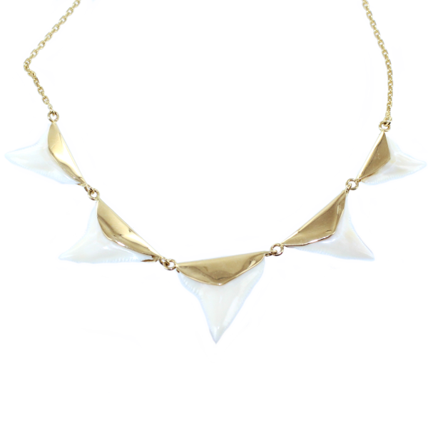 Collier Or Jaune Dents de requin 