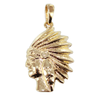 Pendentif Or Jaune Profil d'Indien 