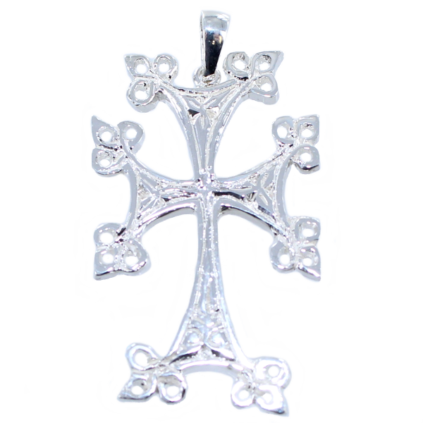 Croix arménienne Pointes ajourées - Taille 2 Argent 