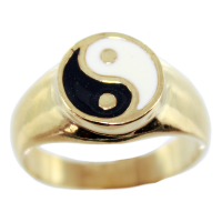 Bague Or Jaune Yin et Yang 