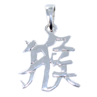 Pendentif Argent Symbole chinois Singe