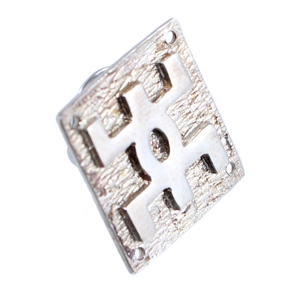 Broche Argent Symbole berbère géo sur plaque 