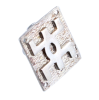 Broche Argent Symbole berbère géo sur plaque 