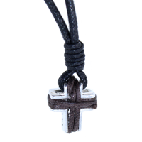 Collier  Croix cuir 