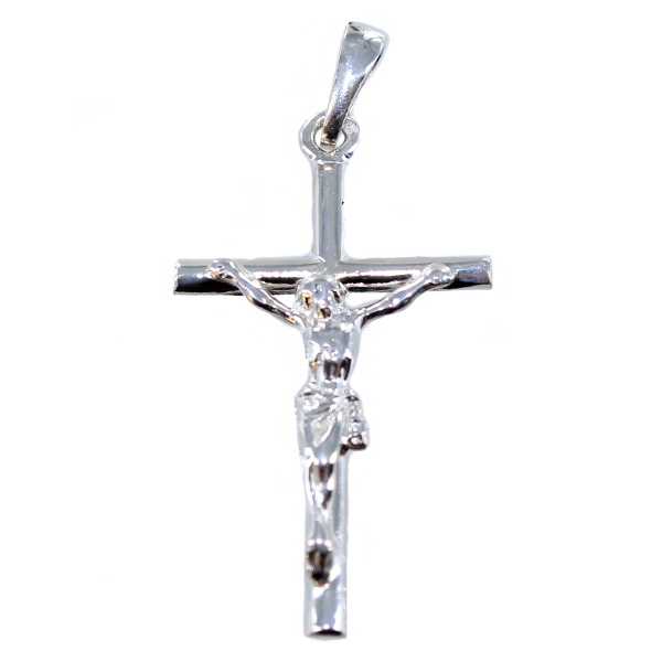 Croix avec Christ - Taille 2 Argent 