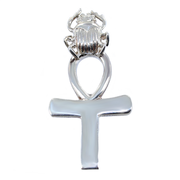 Croix de vie avec scarabée Argent 