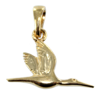 Pendentif Or Jaune Cigogne en vol 