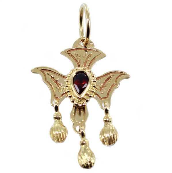 Pendentif Or Jaune Saint Esprit gravé empiérré - Modèle 2 