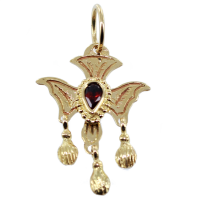 Pendentif Or Jaune Saint Esprit gravé empiérré - Modèle 2 