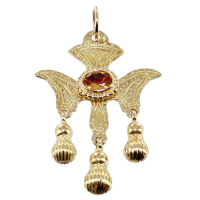 Pendentif Or Jaune Saint Esprit gravé empiérré - Modèle 5 