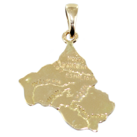 Pendentif Or Jaune Carte Aveyron 