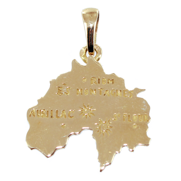 Pendentif Or Jaune Carte Cantal 