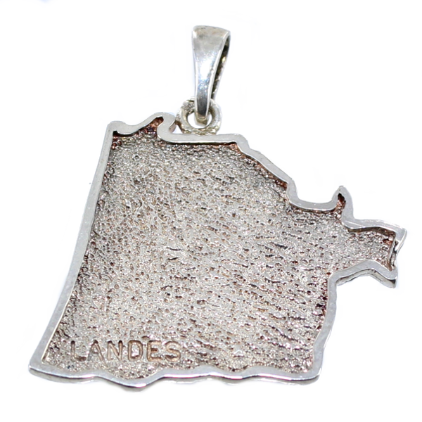 Pendentif Argent Carte Les Landes 