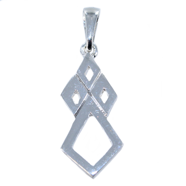 Pendentif Argent Hermine damier 