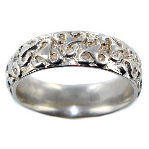 Bague Argent Anneau Triskell bombé 