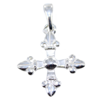 Croix Quatre Fleurs de Lys - Taille 1 Argent 