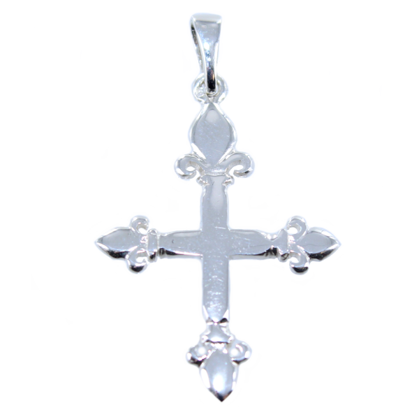 Croix Quatre Fleurs de Lys - Taille 2 Argent 