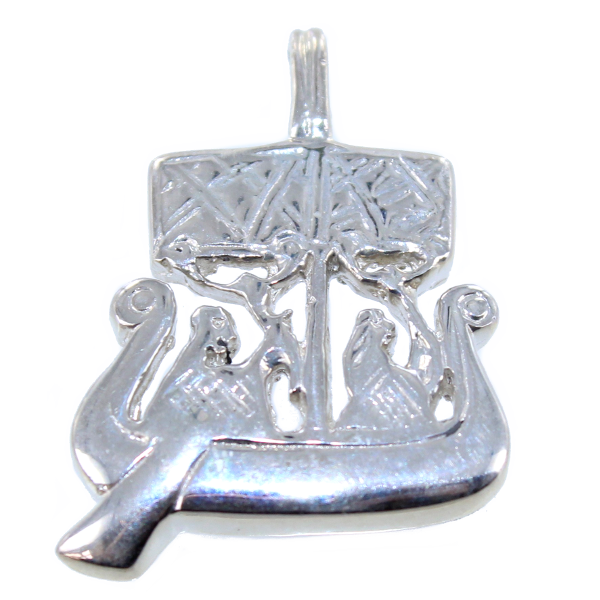 Pendentif Argent Drakkar traditionnel 