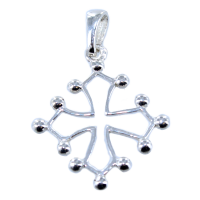 Croix Occitane avec boules - Taille 1 Argent 