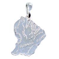 Pendentif Argent Carte Guyane - Taille 1 