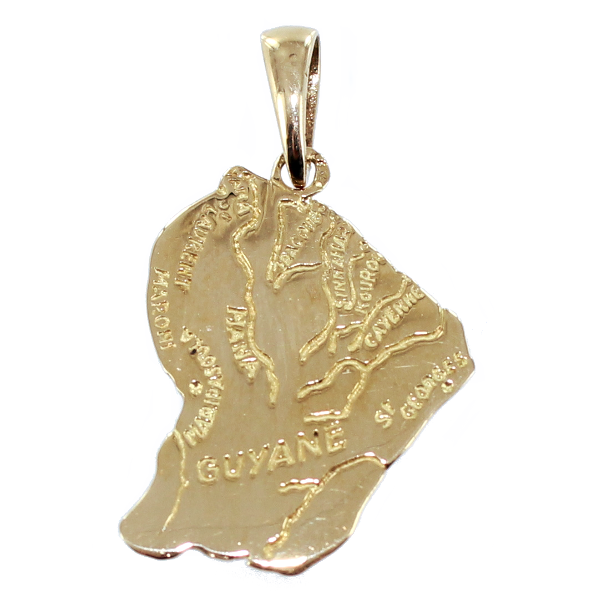 Pendentif Carte De La Guyane En Or Jaune 18K 0.35g - Neuf Avec étiquettes, Marque Dolly-Bijoux