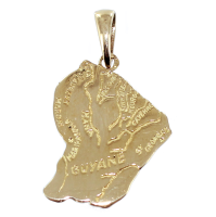 Pendentif Or Jaune Carte Guyane 