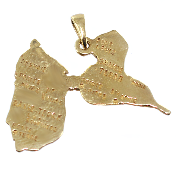 Pendentif Or Jaune Carte Guadeloupe - Taille 2 