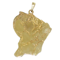 Pendentif Or Jaune Carte Guyane - Taille 2 