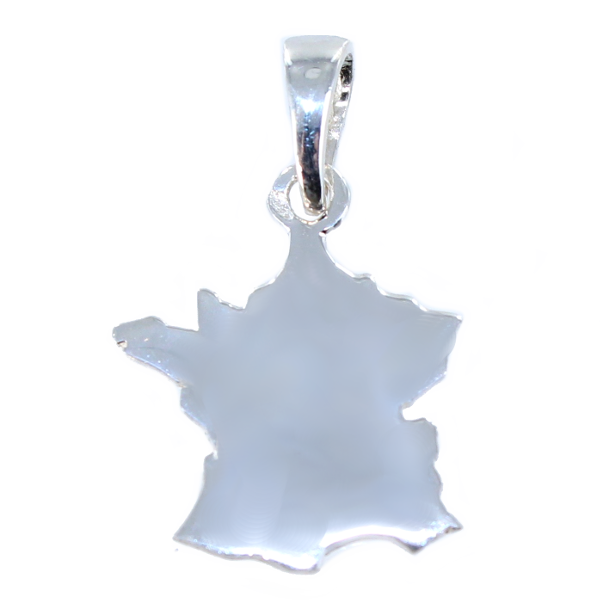 Pendentif Argent Carte France - Taille 2 