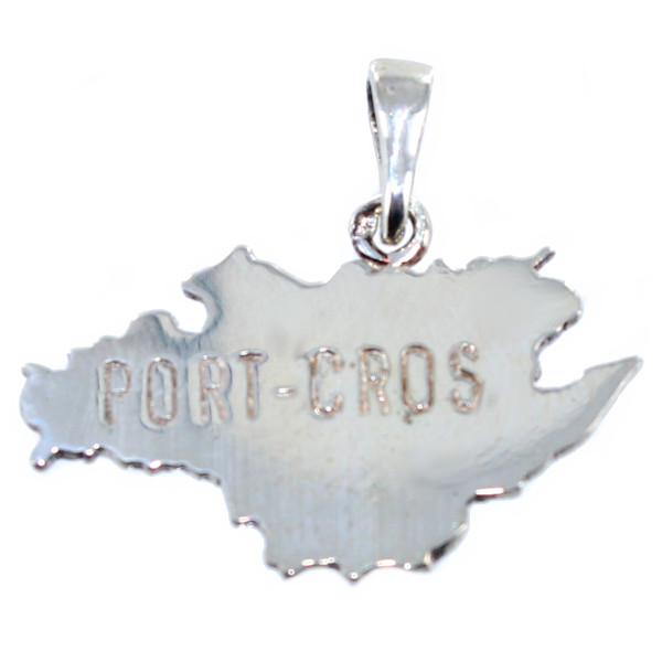 Pendentif Argent Carte Port-Cros 