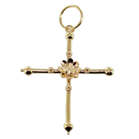 Croix Fleurie Bouton d'or - Taille 2 Or Jaune 