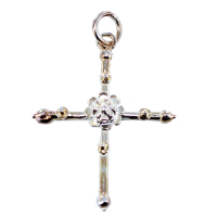 Croix Fleurie Bouton d'or - Taille 1 Argent 