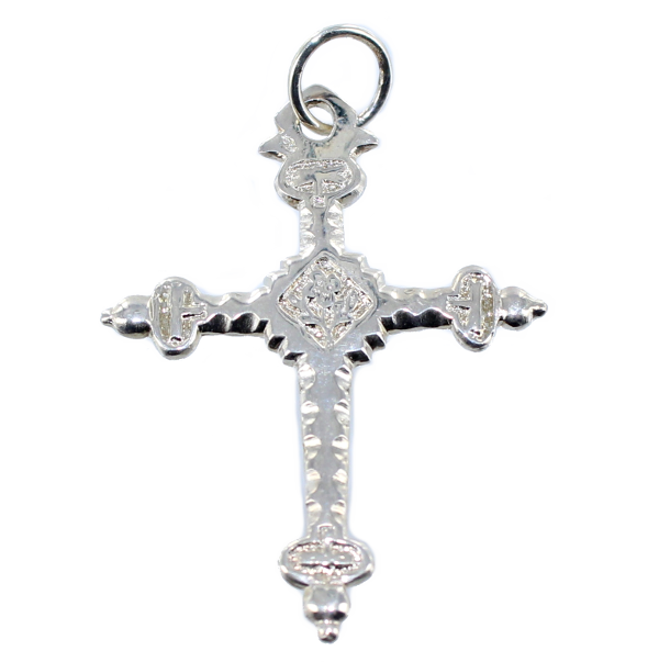 Croix Jeannette ciselée - Taille 3 Argent 
