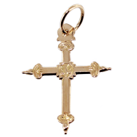Croix Jeannette à pointe - Taille 2 Plaqué Or 